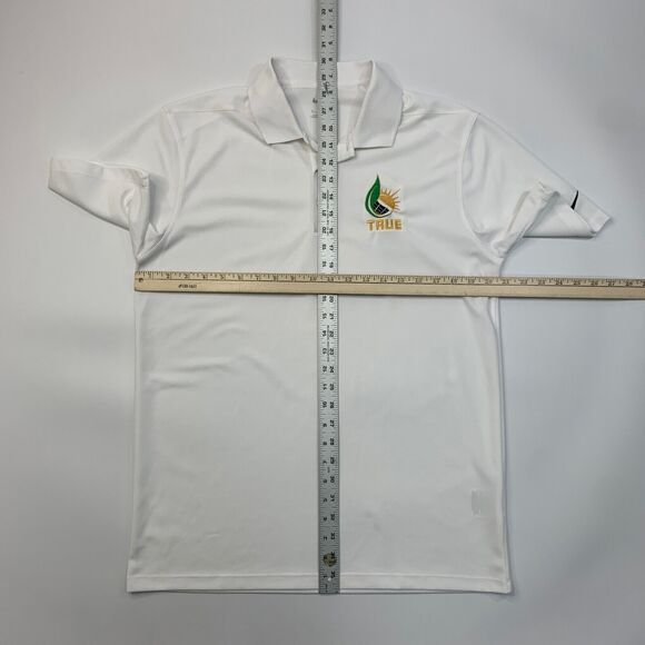 Nike Golf Shirt Mens M Medium White Dri FIT Micro Pique 2.0 Polo Short Sleeve - Picture 7 of 13